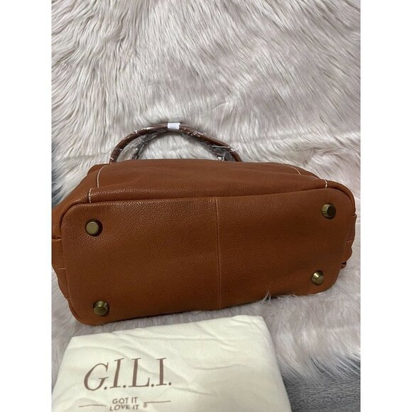 G.I.L.I. Rustic Leather Medium Roma Tote natural color - Picture 6 of 12
